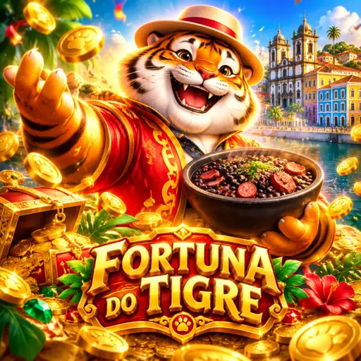 Tela do caça-níquel Fortune Tiger com a grade de três colunas e símbolos do tigre dourado